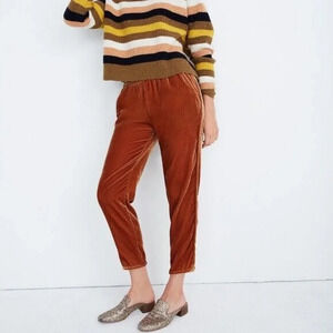 Madewell Track Trousers Size Small Velvet Vintage Gold Orange Holiday Christmas